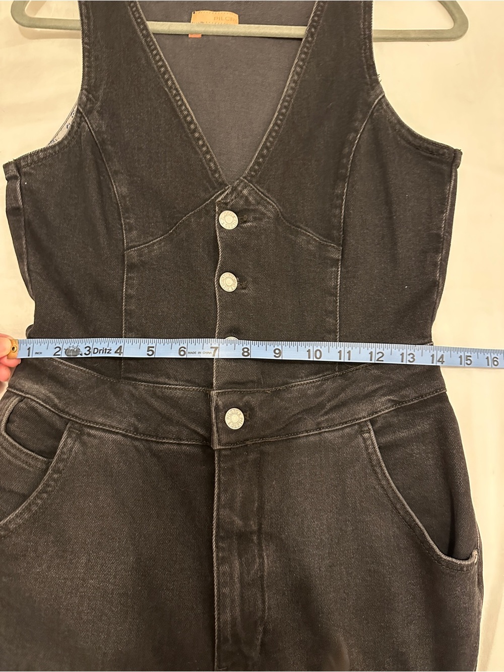 Pilcro Black Button-down Flare Jumpsuit from Anthropologie - Picture 15 of 16